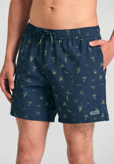 All over printed men's swim shorts - Navy