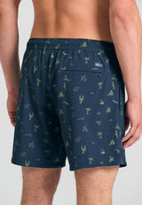 All over printed men's swim shorts - Navy