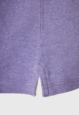 Tricou polo din material melanj - Dahlia violet mel