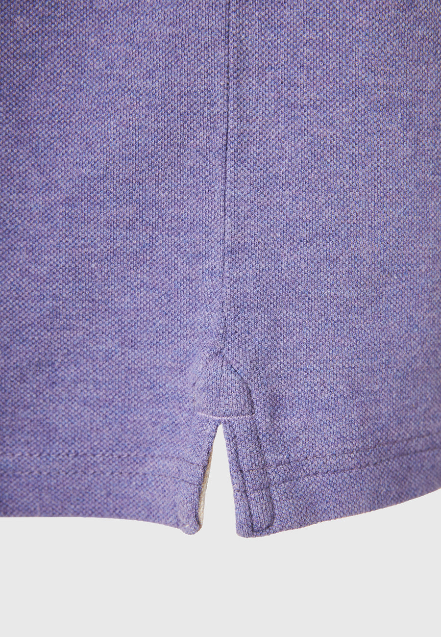 Tricou polo din material melanj - Dahlia violet mel