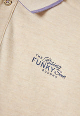 Tricou polo din material melanj - Ecru mel