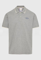 Tricou polo din material melanj - Gri melt