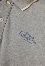 Tricou polo din material melanj - Gri melt