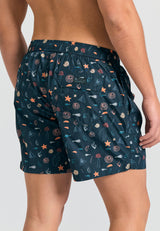 All over printed men's swim shorts - Black