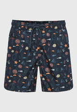 All over printed men's swim shorts - Black