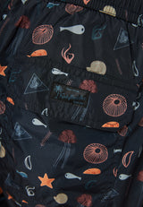 All over printed men's swim shorts - Black