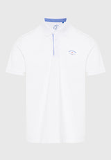 Tricou polo cu imprimeu grafic pe piept - Alb