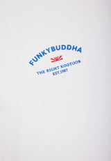 Tricou polo cu imprimeu grafic pe piept - Alb