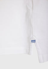 Tricou polo cu imprimeu grafic pe piept - Alb