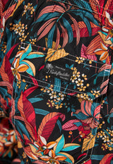 Pantaloni scurți de baie pentru bărbați cu imprimeu exotic - Negri