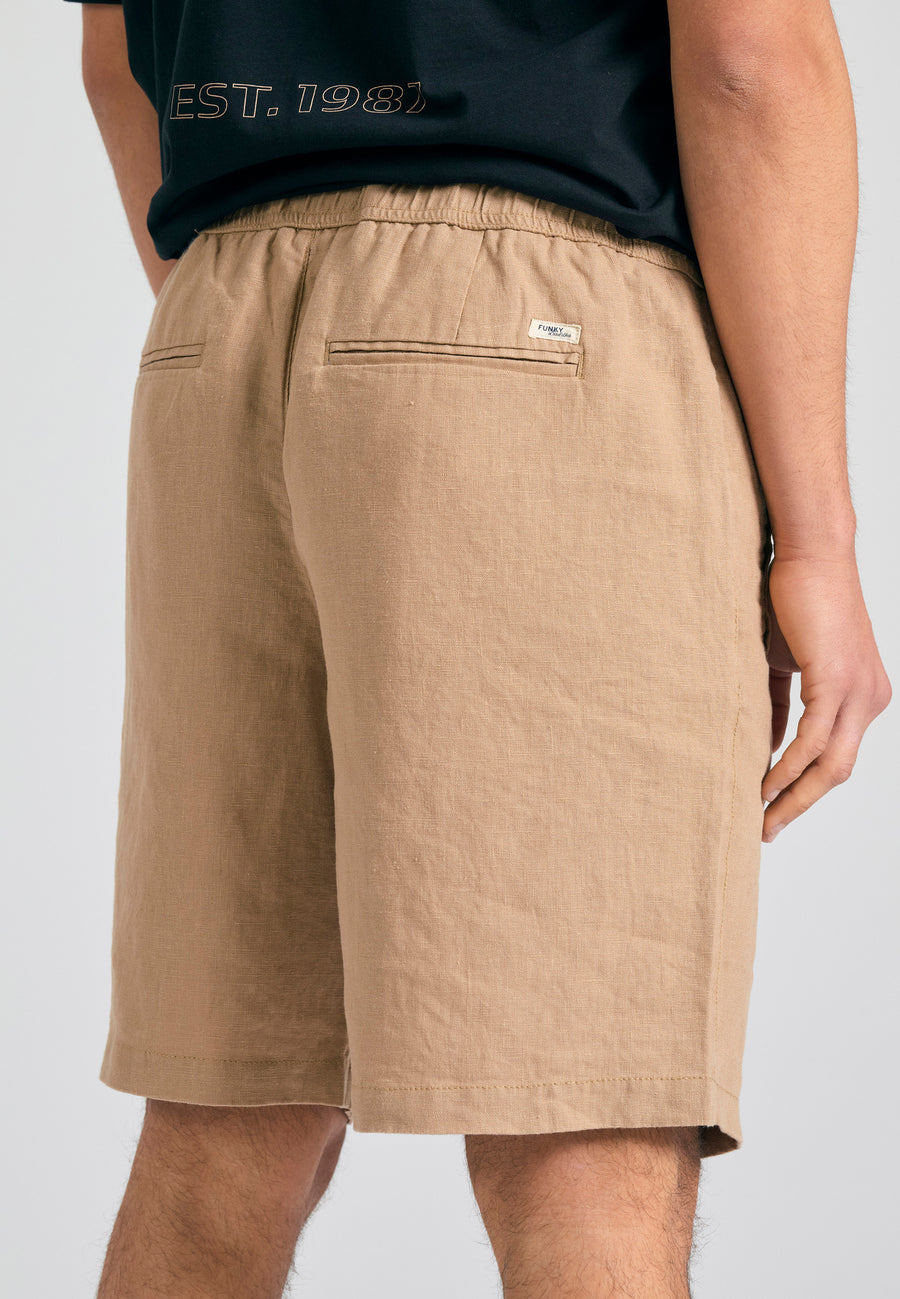 Pantaloni scurți bărbătești, vopsiți, cu croială comodă