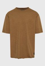 Tricou cu croială lejeră și margini brute - Alune