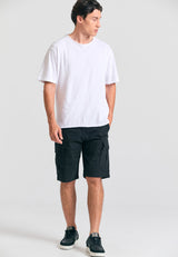 Tricou cu croială lejeră și margini brute - Alb