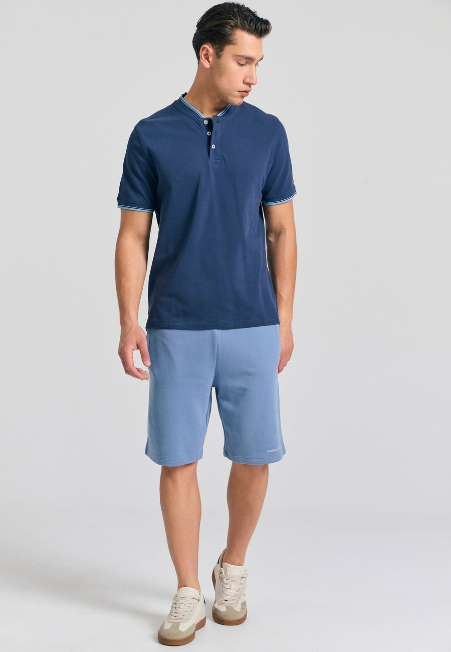 Tricou polo cu guler Mao și dungi - Bleumarin