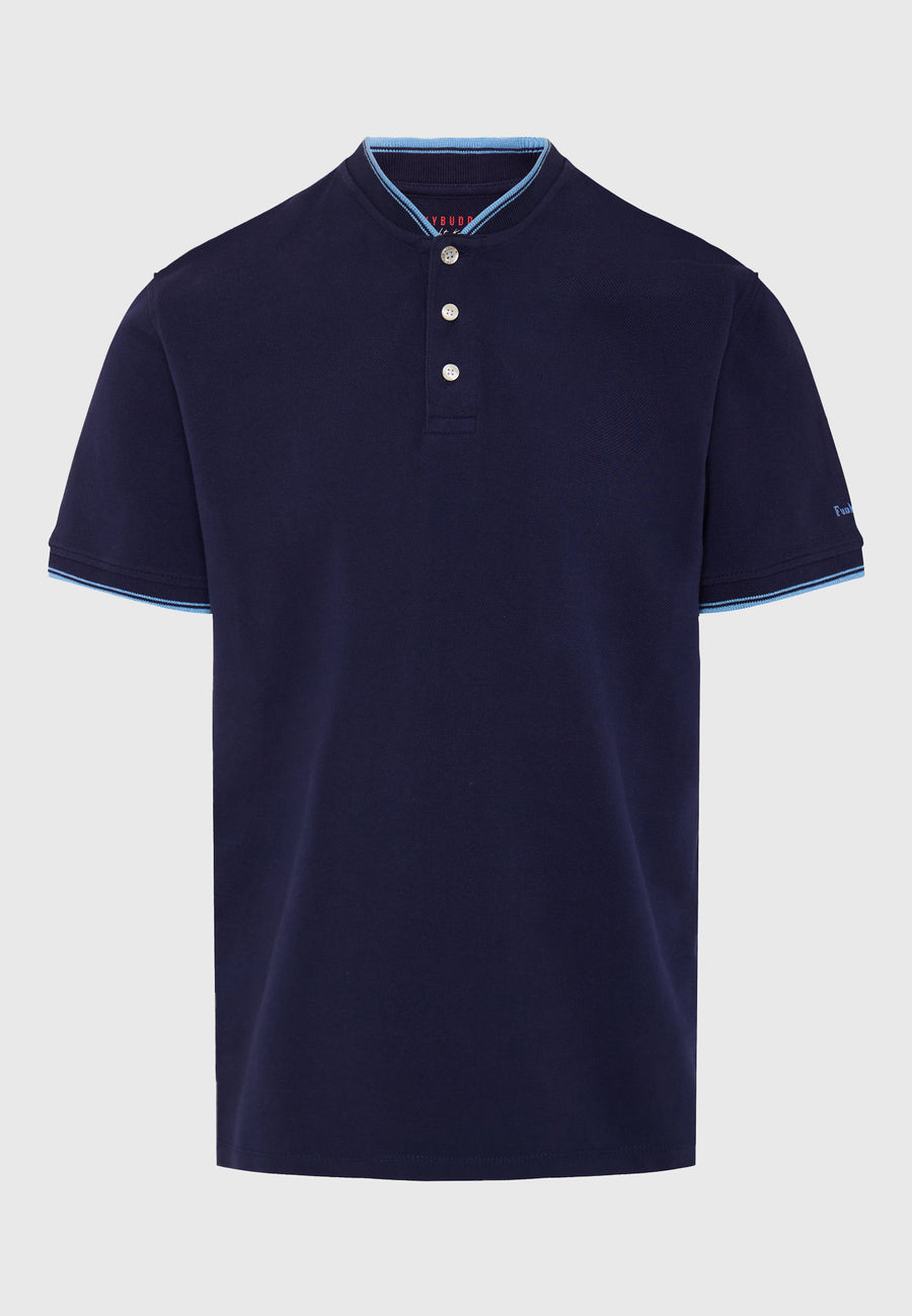 Tricou polo cu guler Mao și dungi - Bleumarin