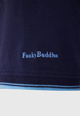 Tricou polo cu guler Mao și dungi - Bleumarin