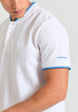 Tricou polo cu guler Mao și dungi - Alb