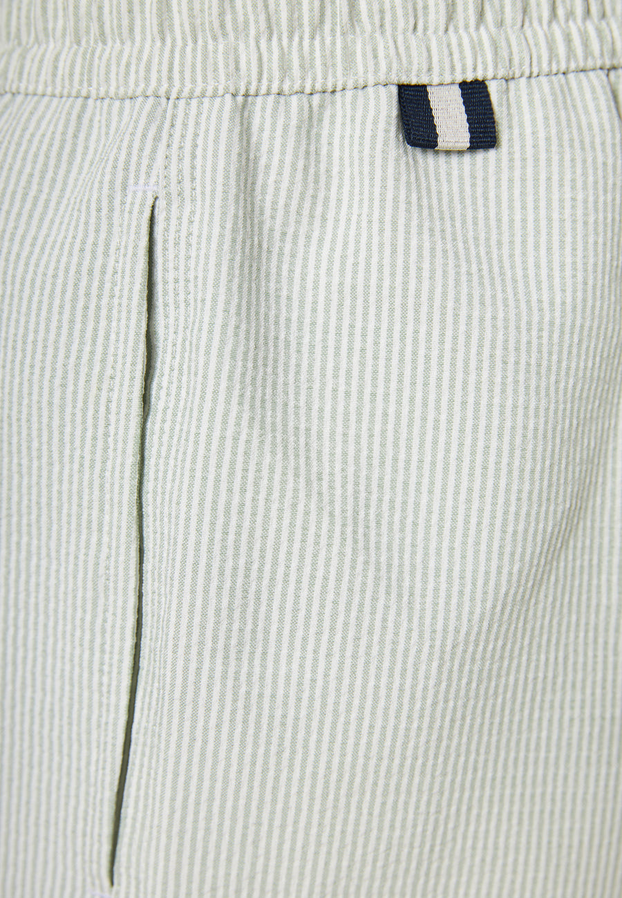 Pantaloni scurți de baie cu dungi pentru bărbați Seersucker - Verde vânător