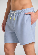 Pantaloni scurți de baie cu dungi pentru bărbați Seersucker - Bleumarin