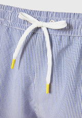 Pantaloni scurți de baie cu dungi pentru bărbați Seersucker - Bleumarin