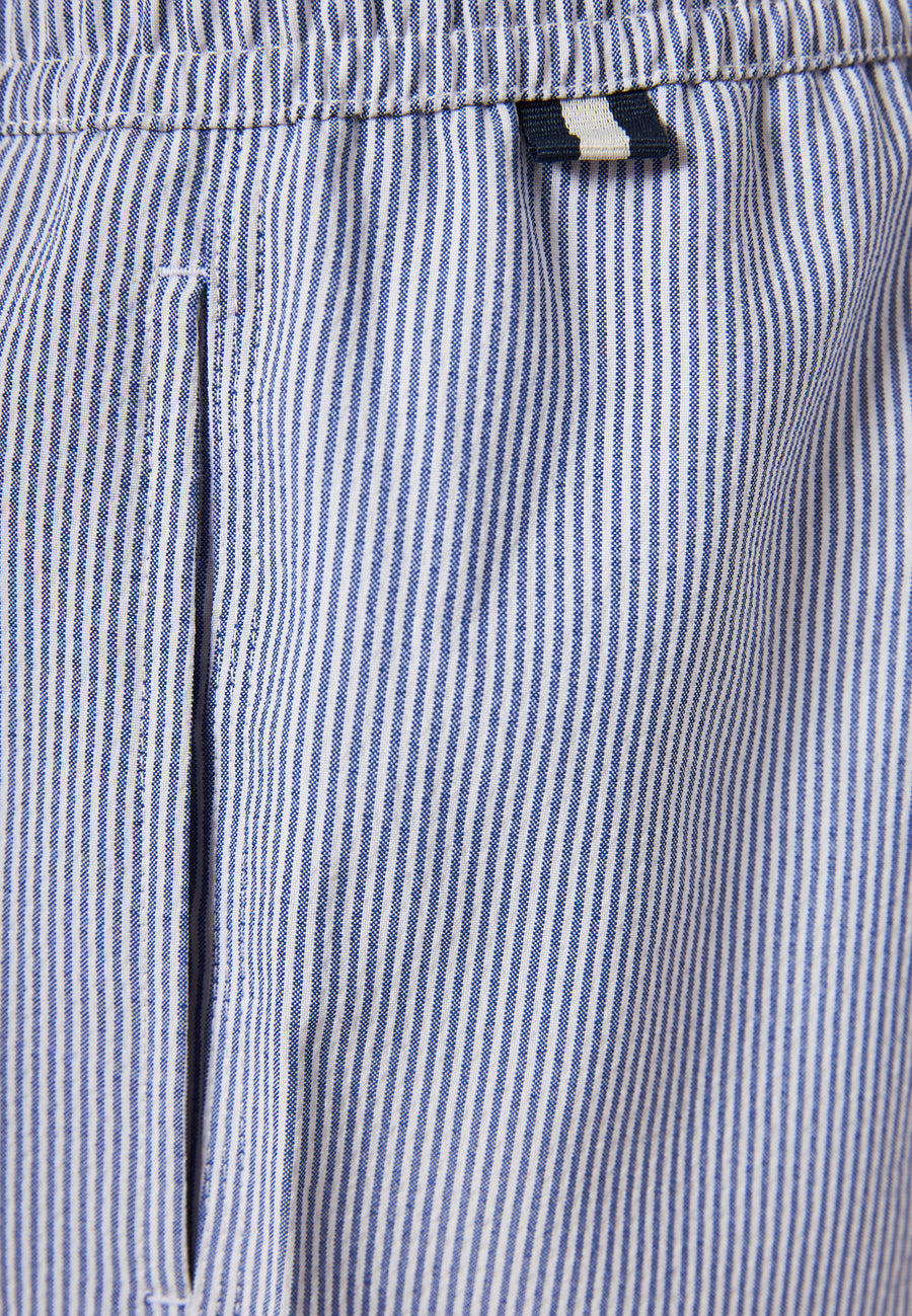 Pantaloni scurți de baie cu dungi pentru bărbați Seersucker - Bleumarin