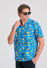 Relaxed fit all over printed shirt - Electric indigo