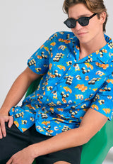 Relaxed fit all over printed shirt - Electric indigo