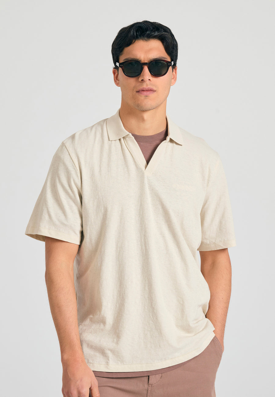 Tricou polo din amestec de in, croială relaxată - Sugar