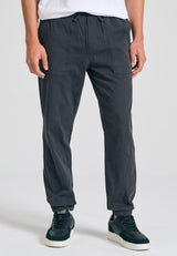 Garment dyed chino pants with cuffed hem - Anthracite