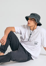 Garment dyed chino pants with cuffed hem - Anthracite