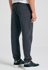Garment dyed chino pants with cuffed hem - Anthracite