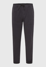Garment dyed chino pants with cuffed hem - Anthracite