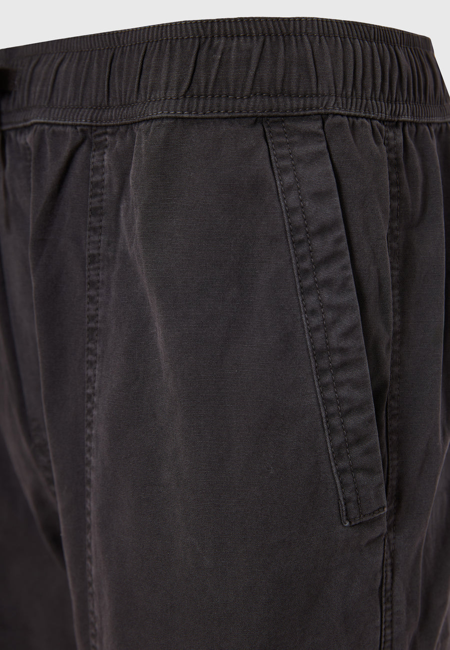 Garment dyed chino pants with cuffed hem - Anthracite