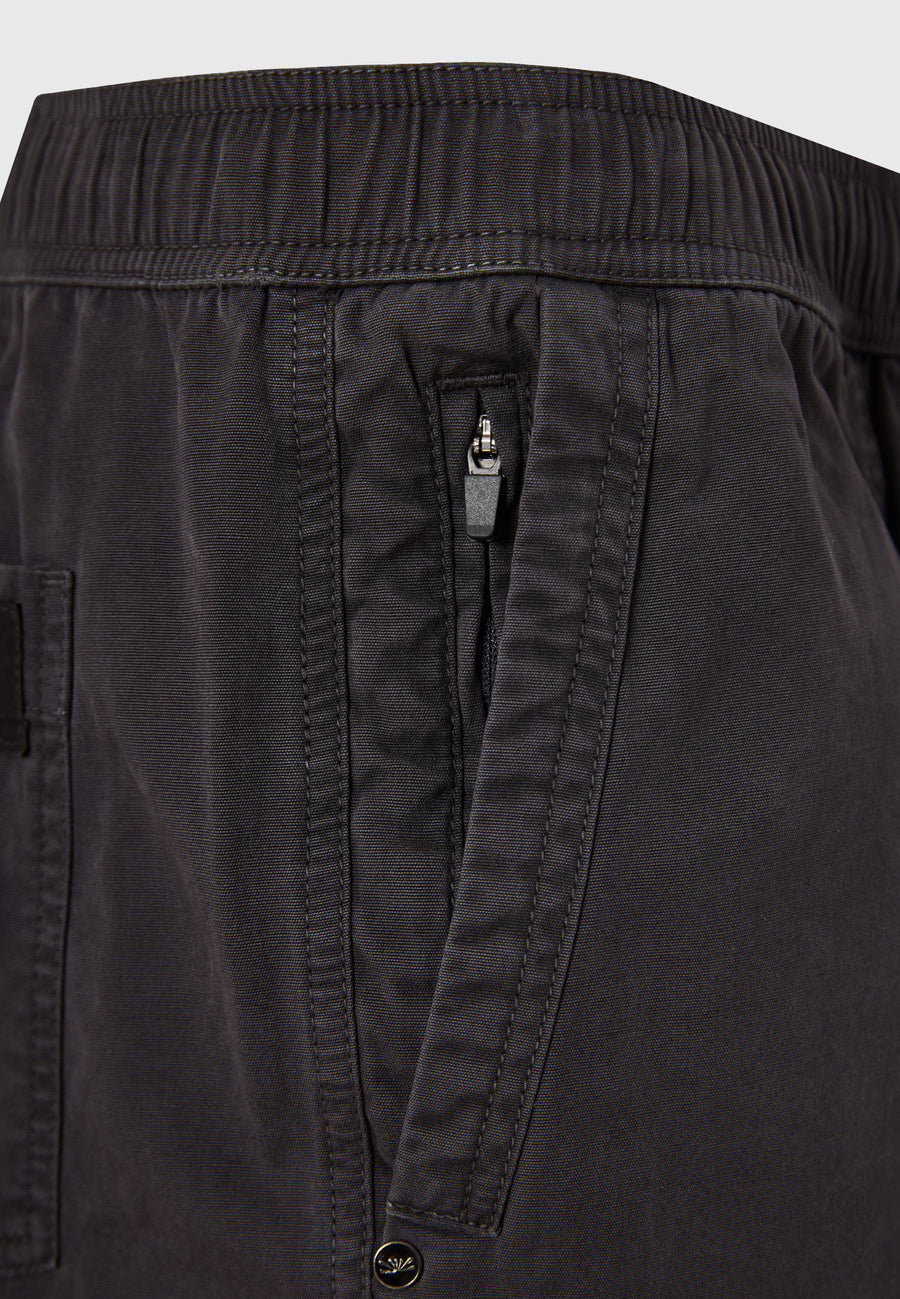 Garment dyed chino pants with cuffed hem - Anthracite