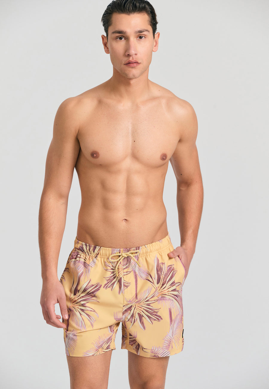 Pantaloni scurți de baie pentru bărbați cu imprimeu tropical - Ananas