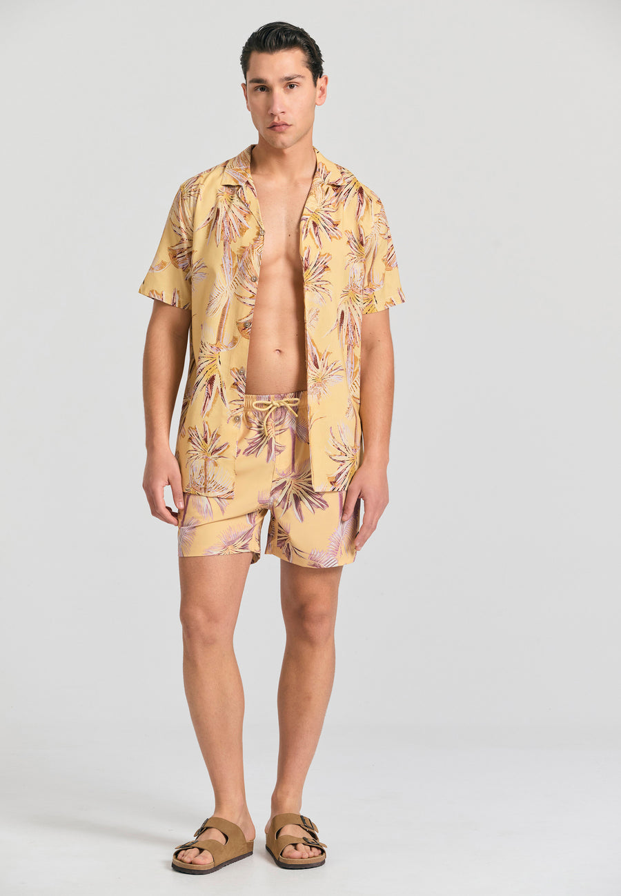 Pantaloni scurți de baie pentru bărbați cu imprimeu tropical - Ananas