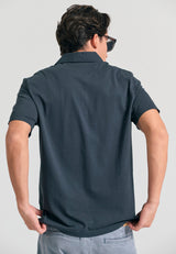 Men's garment dyed polo shirt - Anthracite