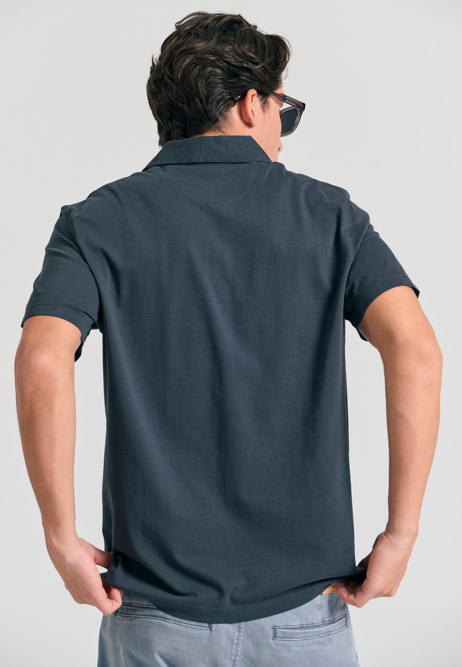 Men's garment dyed polo shirt - Anthracite