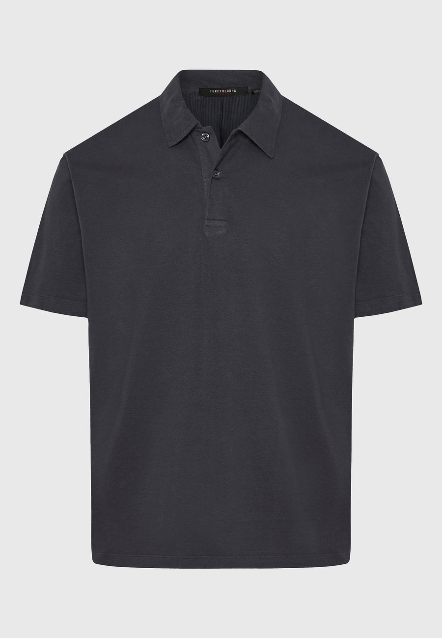 Men's garment dyed polo shirt - Anthracite