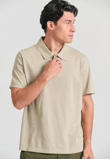 Tricou polo bărbătesc vopsit în haine - Stone