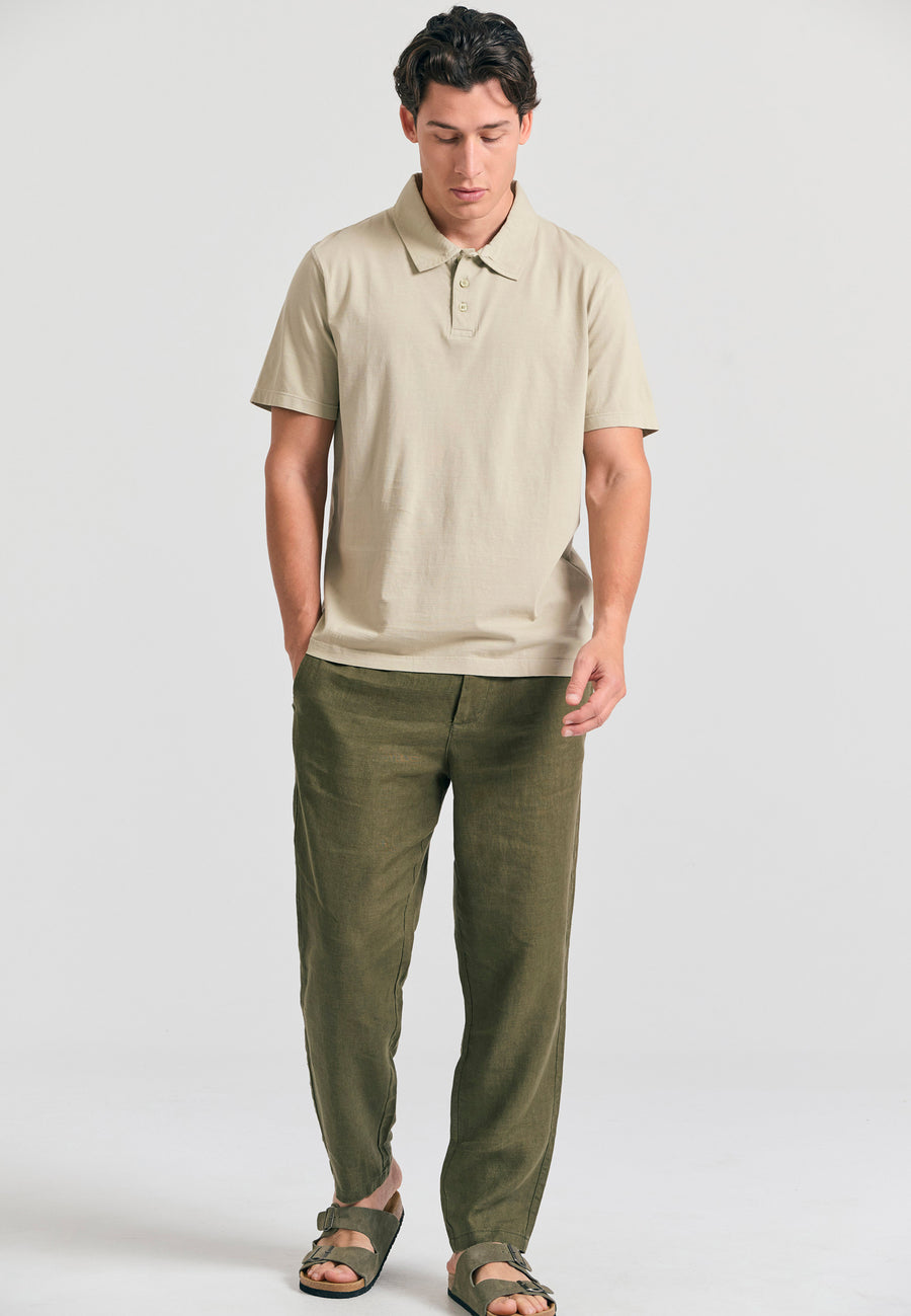 Tricou polo bărbătesc vopsit în haine - Stone