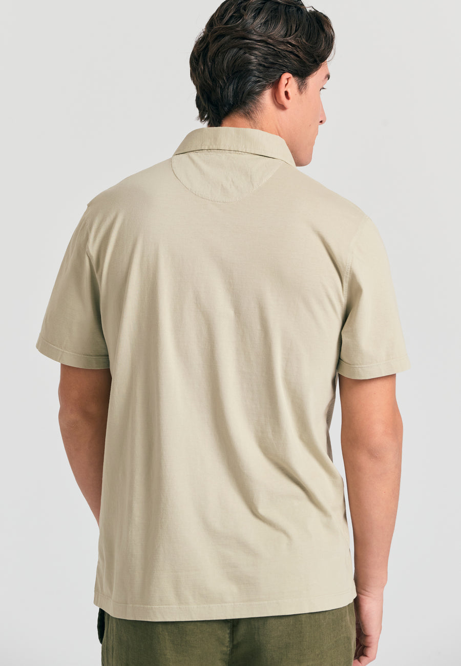 Tricou polo bărbătesc vopsit în haine - Stone
