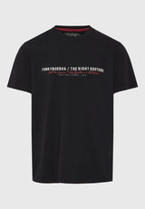 Tricou cu imprimeu Funky Buddha pe piept - Negru