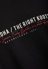 Tricou cu imprimeu Funky Buddha pe piept - Negru