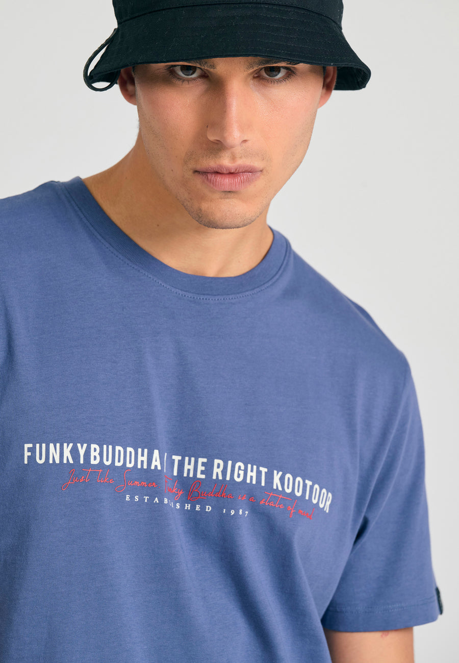 T-shirt with Funky Buddha print on the chest - Indigo