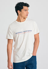Tricou cu imprimeu Funky Buddha pe piept - Alb-gălbui