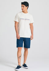 Tricou cu imprimeu Funky Buddha pe piept - Alb-gălbui