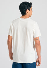 Tricou cu imprimeu Funky Buddha pe piept - Alb-gălbui