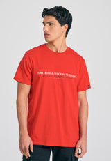 Tricou cu imprimeu Funky Buddha pe piept - Roșu intens