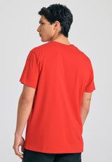 Tricou cu imprimeu Funky Buddha pe piept - Roșu intens